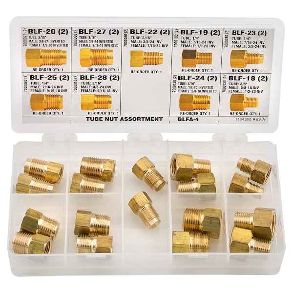Master Cylinder Adapter Fitting Assortment, 9 SKU, BLFA-4